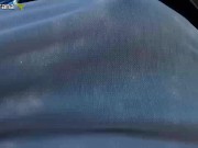 Flashing compilation walking around and bouncing boobs, end at public bathroom!