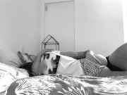 She swallows my huge dick, I fuck her hard and come on her tits - ShyCharlotte 1/16