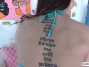 NYMPHO Tall and busty brunette Ella Reese has her pussy filled up with cum 8/16