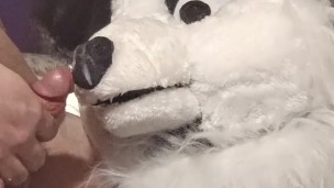 Fursuit Head Facial Cumshot