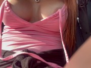 Italian Big Tits Milf Artemisia Love showing her boobs in the car Nipples play OF@ArtemisiaLove101 3/16