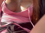 Italian Big Tits Milf Artemisia Love showing her boobs in the car Nipples play OF@ArtemisiaLove101 4/16