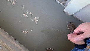 Risky stairway wetting and balcony piss