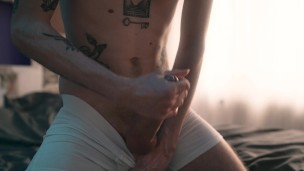 Stroking My Morning Wood - Big Dick Edging with Huge Cumshot