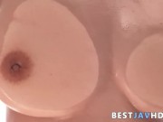 Amateur whore Anne flaunts her giant hooters before caning out her humid boobs - best Japanese AV! 15/16