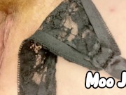 Up close playing with my bleached pubes and my clit 8/16