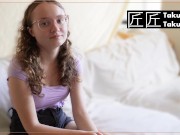 Glasses wearing 18 year old college girl gives intense blowjob and sex to senior. Amateur amwf 1/16