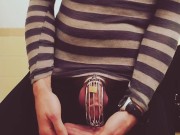 Leaking away after making a video for Miss Allie in hopes she might permit me an orgasm 10/16