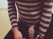 Leaking away after making a video for Miss Allie in hopes she might permit me an orgasm 12/16