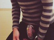 Leaking away after making a video for Miss Allie in hopes she might permit me an orgasm 13/16