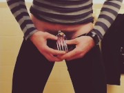 Leaking away after making a video for Miss Allie in hopes she might permit me an orgasm 2/16