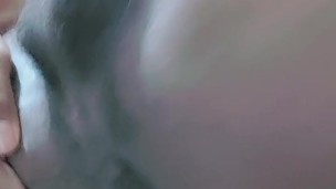 Hairy tiny dick femboy rub and play with little limp clitty