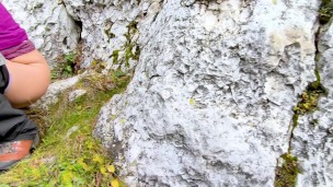I need to piss during a hike, under the rock that looks like cock