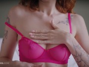 ULTRAFILMS Amazing redhead girl Cherry Candle fingering her pussy on the bed 1/16