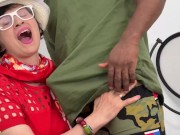 mature with big natural boobs gets interracial tight hairy ass fucked by her black dick stepson 1/16