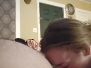 18 Yr Old Slutty BabySitter Sucks his Boss Cock in Bed 10/16