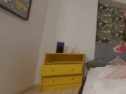 Solo babe,Ashley is rubbing with huge dildo her bald pussy,in VR 10/16