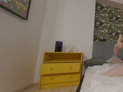 Solo babe,Ashley is rubbing with huge dildo her bald pussy,in VR 11/16