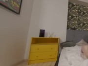 Solo babe,Ashley is rubbing with huge dildo her bald pussy,in VR 3/16