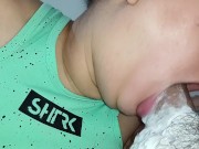 licking dick with lots of creampie, lots of saliva in this creampie blowjob🍆🥛🥛🤤😵💦⚽️🥛🥛🥛🥛