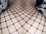 Wife cowgirl in erotic mesh bodysuit 13/16