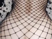 Wife cowgirl in erotic mesh bodysuit 9/16