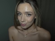 Slutty tinder hookup turns rough as all night throat destruction ends with HUGE facial - Hope Heaven 16/16