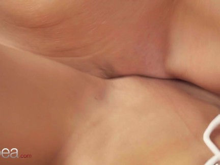 Lesbea Czech Lilly Bella and Latina Mells Blanco romantic lesbian scissoring and fingering orgasms