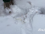 I pee in the snow in winter 16/16
