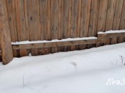 I pee in the snow in winter 2/16