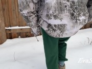 I pee in the snow in winter 3/16