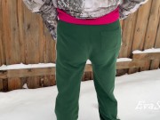 I pee in the snow in winter 4/16