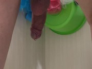 Guy pees in the bathroom rear view 16/16