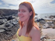 POV: Risky public blowjob, my readhead girlfriend sucks my dick on the beach (DIA ITA) 2/16