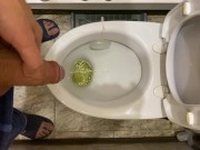 Guy pees uncut dick in toilet 13/16