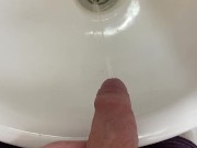 Guy pees uncut dick in sink 7/16