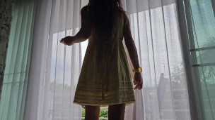 Wet Pussy eat fruits # Complimentary Fruits at Hotel balcony POV