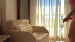 Stunning Blonde In Bikini Makes Him Cum In 2 Minutes On Hotel Chair (3x Perspectives) 🎀🏩