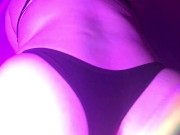 BBW rides dildo in thigh high socks 16/16