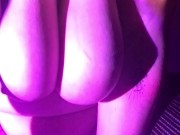 BBW rides dildo in thigh high socks 8/16