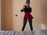 MY FANCENTRO - Awesome sex and footjob in shiny tights and nylon suit 3/16