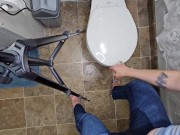 Nerdy Faery Standing Jeans Piss One Handed POV Blooper 10/16