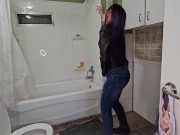 Nerdy Faery Standing Jeans Piss One Handed POV Blooper 4/16