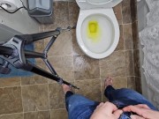 Nerdy Faery Standing Jeans Piss One Handed POV Blooper 9/16