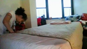 SOLO FEMALE DOGGY STYLE EBONY WINDOW SCENE CITY