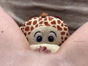 Pretty brunette peeing on plushie humping 4K POV 14/16