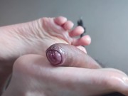 Cum on beautiful pink feet | Two cumshots! Footjob 10/16