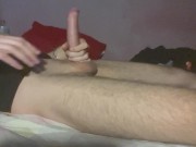 HORNY GUY MASTURBATES BIG DICK ON BED 4/16