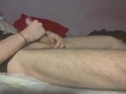 HORNY GUY MASTURBATES BIG DICK ON BED 7/16
