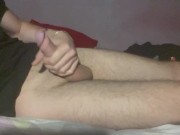 HORNY GUY MASTURBATES BIG DICK ON BED 8/16